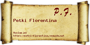 Petki Florentina névjegykártya